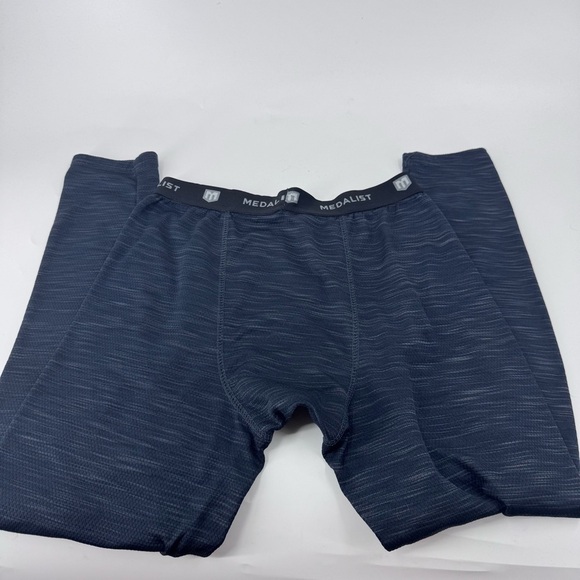 Sleek Black /Blue Boxer Brief long John / pajama pants with Contoured Pouch - Picture 7 of 9